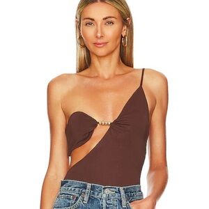 NEW WITH TAGS! CAMILA COELHO: Tina Bodysuit in Chocolate Brown SUZE: LARGE